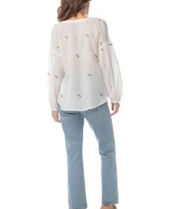 Synergy Organic Clothing Embroidered Amber Top - Tofu White