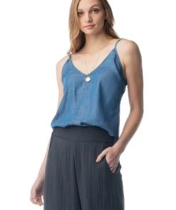 Synergy Organic Clothing Best Sellers Basis Eucalyptus Chambray Camisole 1 Synergy Organic Clothing Best Sellers Basis Eucalyptus Chambray Camisole