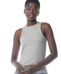 Synergy Organic Clothing Rib Knit Shell Tank Top - Heather Gray Sale