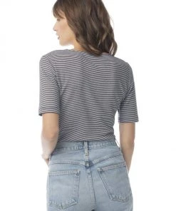 Synergy Organic Clothing Striped Column Tee - Black Sale