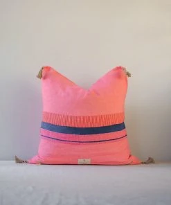 Soil To Studio Teejan Linen Throw Pillow Cover - Bright Pink