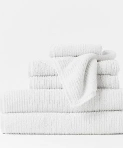 Coyuchi Temescal Ribbed Towels - Alpine White Home Goods