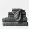 Coyuchi Home Goods Temescal Ribbed Towels - Shadow