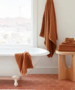 Coyuchi New Arrivals Temescal Ribbed Towels - Terra
