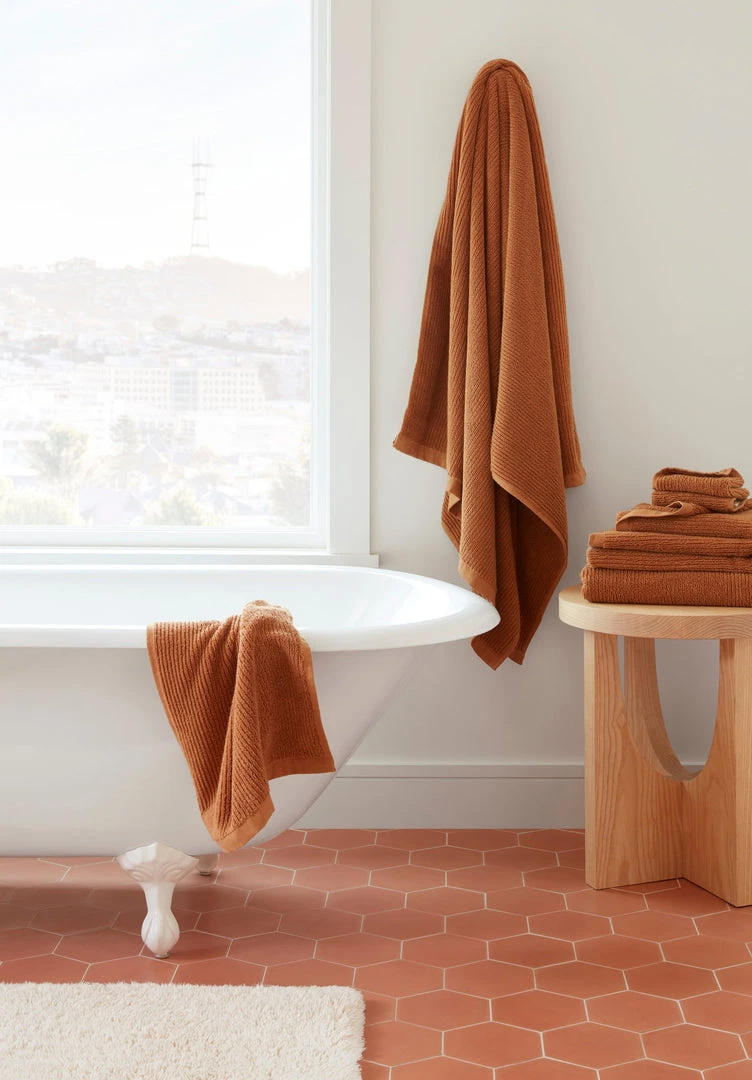 Coyuchi New Arrivals Temescal Ribbed Towels - Terra Coyuchi New Arrivals Temescal Ribbed Towels - Terra
