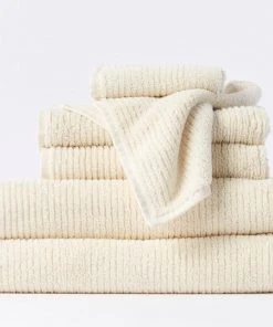 Coyuchi Temescal Ribbed Towels - Undyed