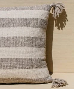 Territory Design Ancho Stripe Throw Pillow Cover - Gray