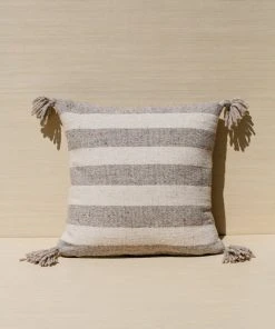 Territory Design Ancho Stripe Throw Pillow Cover - Gray