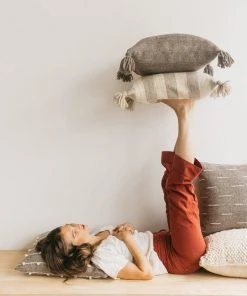 Territory Design Ancho Stripe Throw Pillow Cover - Gray