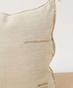 Territory Design Handcrafted Lines Throw Pillow Cover - Cream