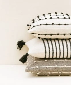 Territory Design Loops Throw Pillow Cover - Gray