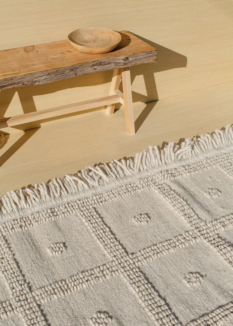 Territory Design Temo Wool Rug - Cream Home Goods Territory Design Temo Wool Rug - Cream Home Goods