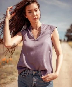 Valani Clothing Thavy Tencel Top - Purple Sage