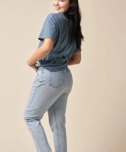 The Standard Stitch Made In USA Boxy Crew - Stone Blue