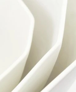 The Bright Angle Porcelain Nesting Bowl Set - Silk White Home Goods