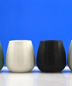 The Bright Angle Kitchen + Dining Black Porcelain Wine Cup