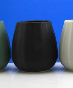 The Bright Angle Kitchen + Dining Black Porcelain Wine Cup