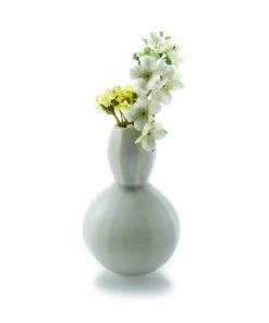 The Bright Angle Sprout Bud Porcelain Vase - Smoke Gray