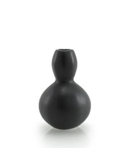 The Bright Angle Home Goods Sprout Bud Porcelain Vase - Mica Black