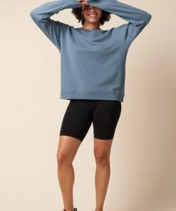 The Standard Stitch College Sweatshirt - Stone Blue Made In USA