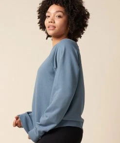 The Standard Stitch College Sweatshirt - Stone Blue Made In USA