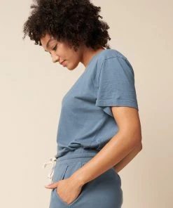 The Standard Stitch Relaxed V - Stone Blue Clothing