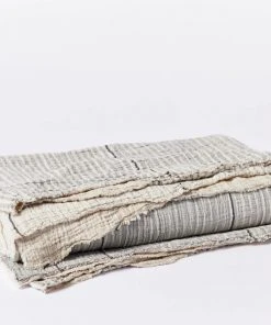 Coyuchi Topanga Matelasse Blanket - Neutral Stripe