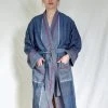Home & Loft Tribeca Unisex Long Turkish Robe - Indigo