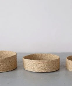 Will & Atlas Home Goods Trio Of Round Jute Baskets - Natural