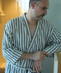 Anatolico Home Goods Gray Unisex Turkish Robe