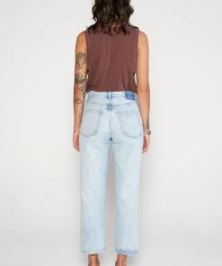ÉTICA New Arrivals Tyler Vintage Straight Crop Jeans - Pebble Beach