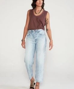 ÉTICA New Arrivals Tyler Vintage Straight Crop Jeans - Pebble Beach