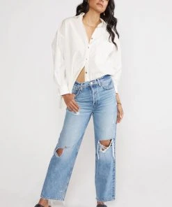 ÉTICA Tyler Vintage Straight Crop Jeans - Sandstorm New Arrivals