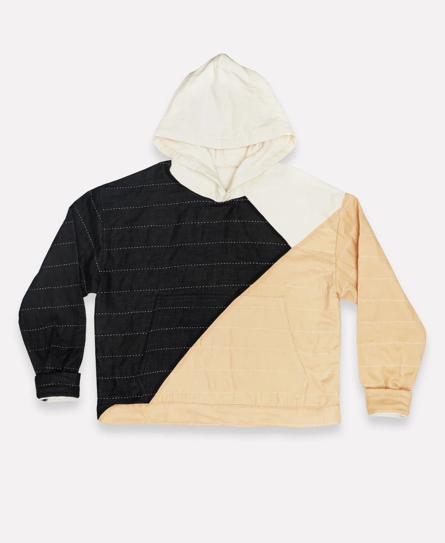 Anchal Patchwork Unisex Hoodie - Ivory Clothing Anchal Patchwork Unisex Hoodie - Ivory Clothing