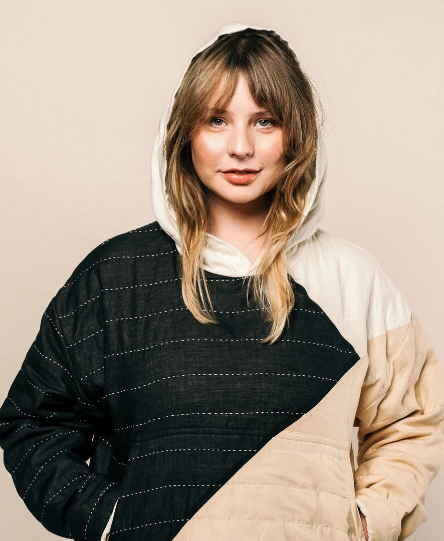 Anchal Patchwork Unisex Hoodie - Ivory Clothing Anchal Patchwork Unisex Hoodie - Ivory Clothing