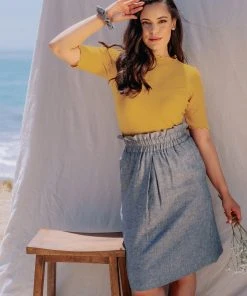 Valani Nora Paperbag Midi Hemp Skirt