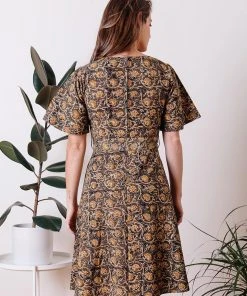 Mata Traders Varanasi Olive Flutter Dress Best Sellers 2 Mata Traders Varanasi Olive Flutter Dress Best Sellers