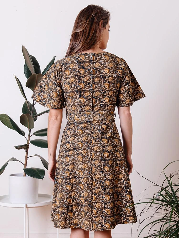 Mata Traders Varanasi Olive Flutter Dress Best Sellers Mata Traders Varanasi Olive Flutter Dress Best Sellers