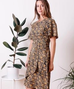 Mata Traders Varanasi Olive Flutter Dress Best Sellers 3 Mata Traders Varanasi Olive Flutter Dress Best Sellers