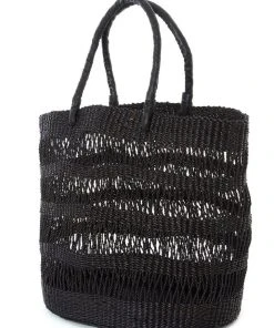 Swahili African Modern Veta Vera Raven Lace Weave Shopper Bag