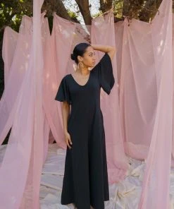 Mien Villa Flutter Sleeve Jumpsuit Clothing