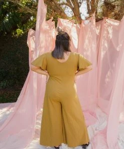 Mien Villa Flutter Sleeve Jumpsuit Clothing