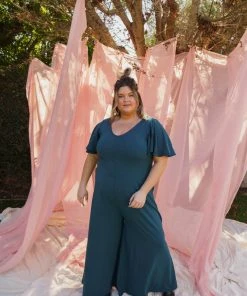 Mien Villa Flutter Sleeve Jumpsuit Clothing