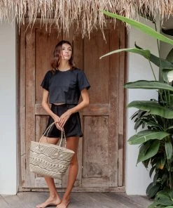 Village Thrive Avery Rattan Day Tote Bag