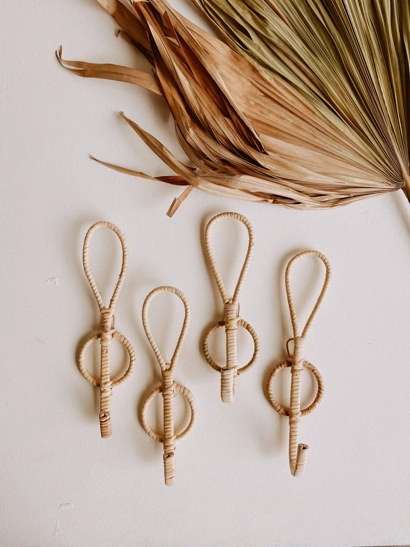 Village Thrive Banyak Rattan Wall Hook Set Home Goods Village Thrive Banyak Rattan Wall Hook Set Home Goods