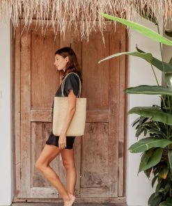 Village Thrive Accessories Bela Rattan Tote Bag