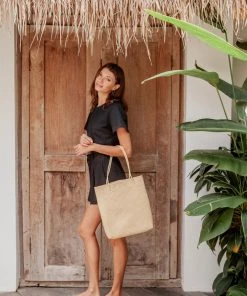 Village Thrive Accessories Bela Rattan Tote Bag