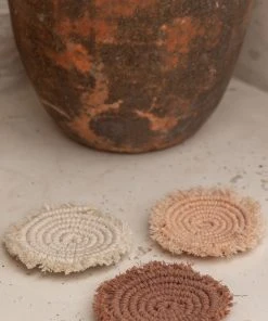 Village Thrive Kera Sunrise Macrame Coaster Set Kitchen + Dining