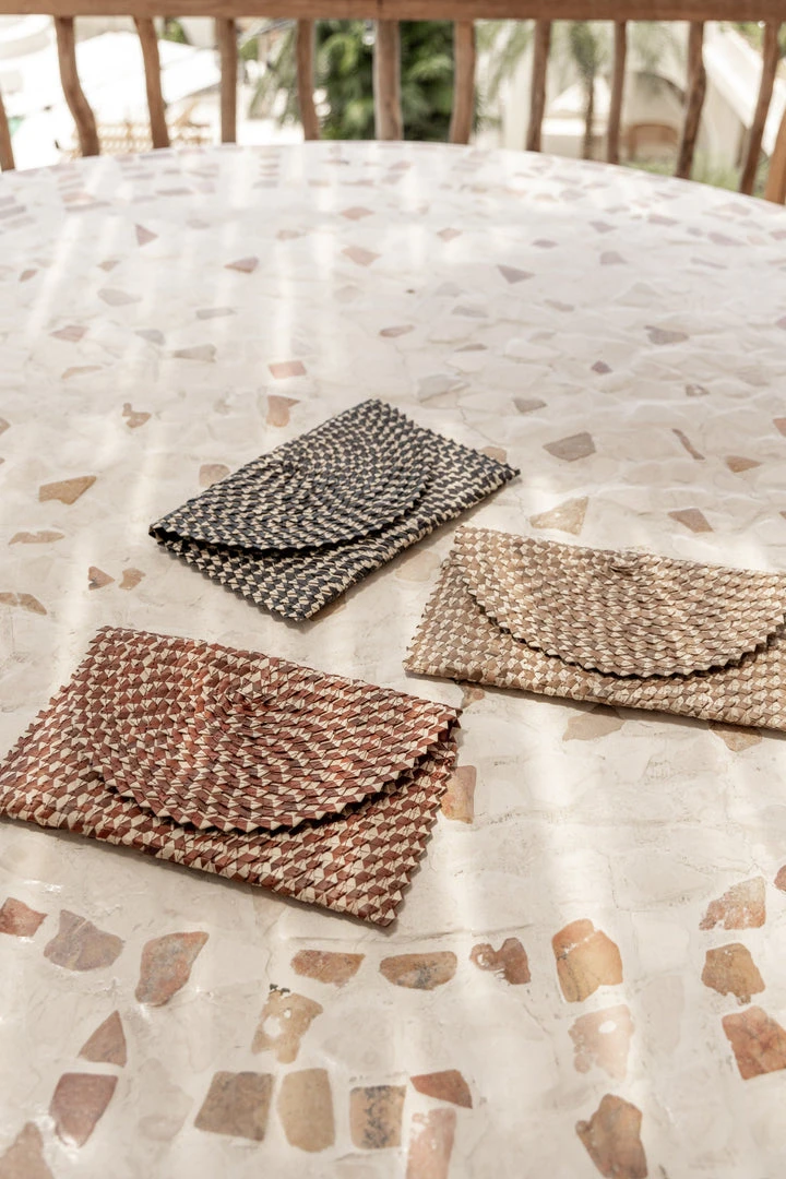 Village Thrive Ombre Rattan Clutch Bag Accessories Village Thrive Ombre Rattan Clutch Bag Accessories