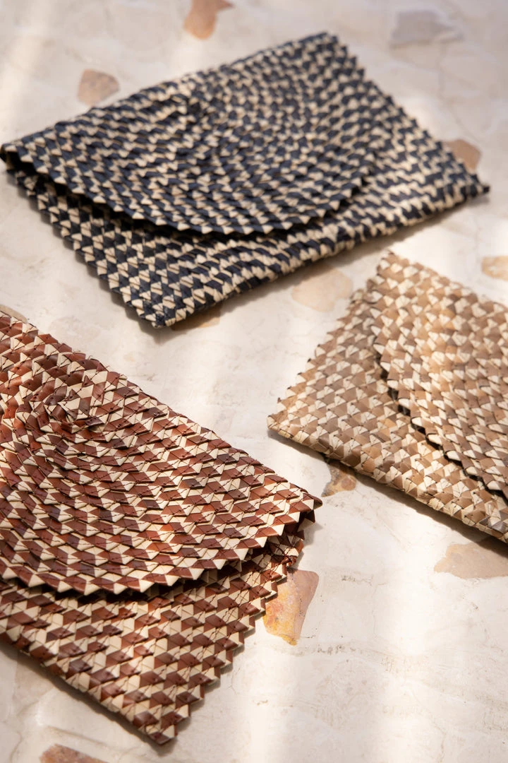 Village Thrive Ombre Rattan Clutch Bag Accessories Village Thrive Ombre Rattan Clutch Bag Accessories